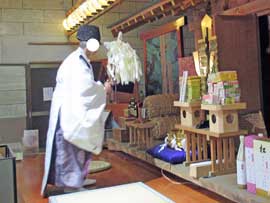 栃木県真岡市の大前恵比寿神社での登場2020ジャンボ宝くじ高額当選のご祈祷風景